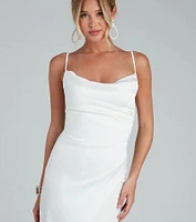 Callie Sleeveless Satin Midi Dress