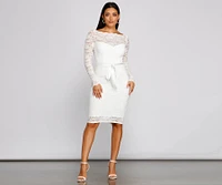 Keely Lace Sweetheart Midi Dress