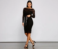 Keely Lace Sweetheart Midi Dress