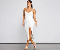 Seraphina Formal Sleeveless Lace Midi Dress