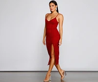 Seraphina Formal Sleeveless Lace Midi Dress