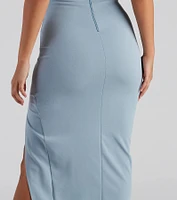 Zadie Formal High-Slit Midi Dress