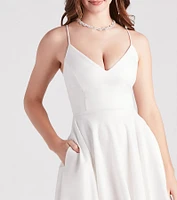 Erina Formal Woven Glitter And Lace Dress