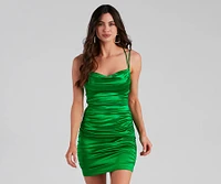 Ari Formal Satin Lace-Up Party Dress