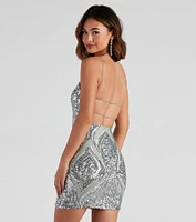 Brianna Sequin Mesh Bodycon Dress