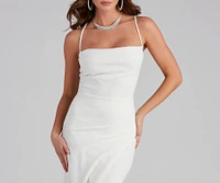 Ashlyn Formal High Slit Midi Dress