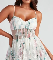 Gabriella Floral Mesh Party Dress