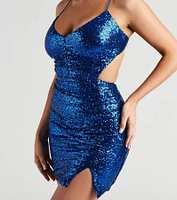 Elsie Ruched Sequin Mini Dress