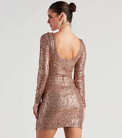 Ivy Embroidered Sequin Mini Dress