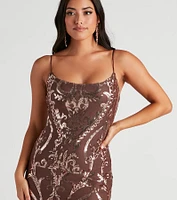 Gia Sequin Mesh Bodycon Dress