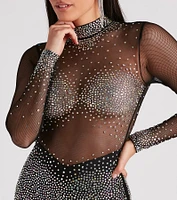 Tate Rhinestone Mesh Party Dress