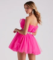 Belle Tulle Rhinestone Short Dress