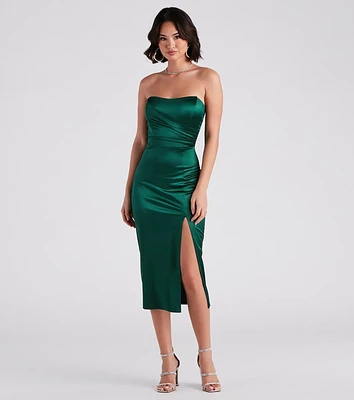 Casey Strapless Formal Midi Dress