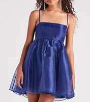 Harlow Square Neck Babydoll Party Dress