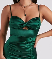 Twyla Formal Satin Cutout Midi Dress