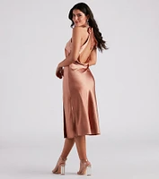 Ingrid Formal Satin Halter Dress