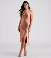 Ingrid Formal Satin Halter Dress