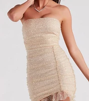 June Sequin Strapless Party Dress