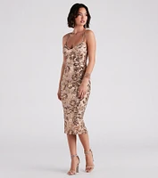 Adora Formal Sequin Midi Dress