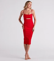 Mia Formal Sleeveless Cutout Midi Dress