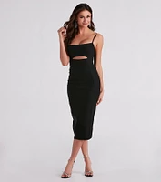 Mia Formal Sleeveless Cutout Midi Dress