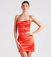 Leanna Satin Strappy Mini Dress