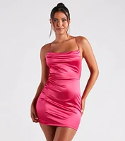 Leanna Satin Strappy Mini Dress
