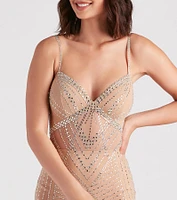 Nessa Rhinestone Mesh Party Dress