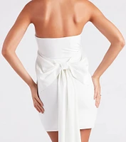 Tanya Twill Strapless Bow Party Dress