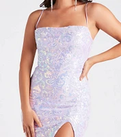Sienna Formal Sequin Lace-Up Midi Dress