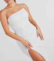 Gigi Formal Sequin One-Shoulder Midi Dress