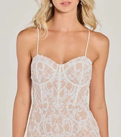 Krissy Formal Sequin Scroll Corset Midi Dress