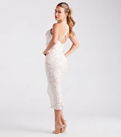 Adora Formal Sequin Midi Dress
