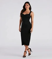 Karlee Formal Ponte Sleeveless Midi Dress