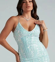 Zooey Sequin Strappy Back Party Dress