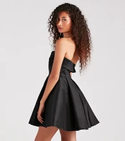 Francie Taffeta Strapless A-Line Dress