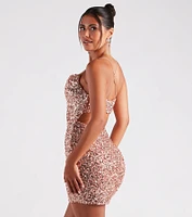Allie Formal Sequin Open Back Dress