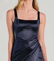 Samantha Formal Satin Midi Dress