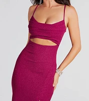 Robyn Formal Glitter Cutout Midi Dress