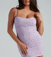 Kristen Faux Pearl Mini Party Dress