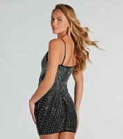 Katheryn Rhinestone Bodycon Party Mini Dress