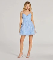 May Sequin Tulle Tiered Skater Dress