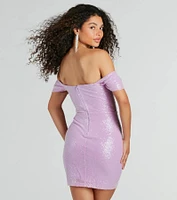 Paulina Sequin Off-The-Shoulder Party Dress