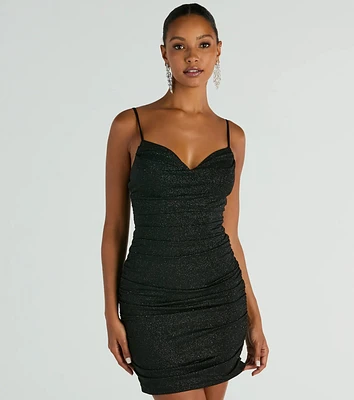 Elsa Glitter V-Neck Party Dress