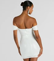 Paulina Sequin Off-The-Shoulder Party Dress