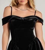 Andie Velvet Drop Waist Skater Dress