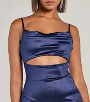 Seona Formal Satin Midi Dress