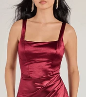 Samantha Formal Satin Midi Dress