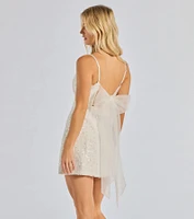 Kilah Bow Lace Sequin Mini Dress