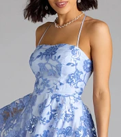Joanna Sequin Lace Party Dress